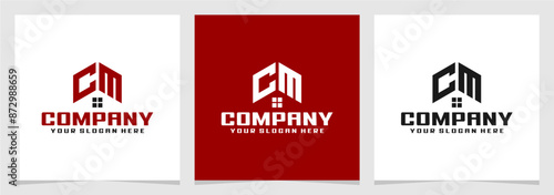 Letter CM Home Real Estate Modern Logo Vector , Initial House Property Business Design  photo