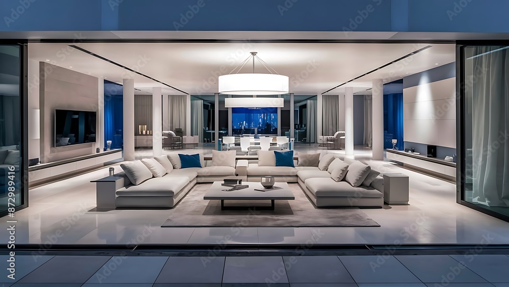 Fototapeta premium Fantastic modern living room home interior.