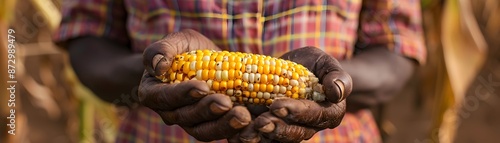 Farmer Holding Dried Out Co...