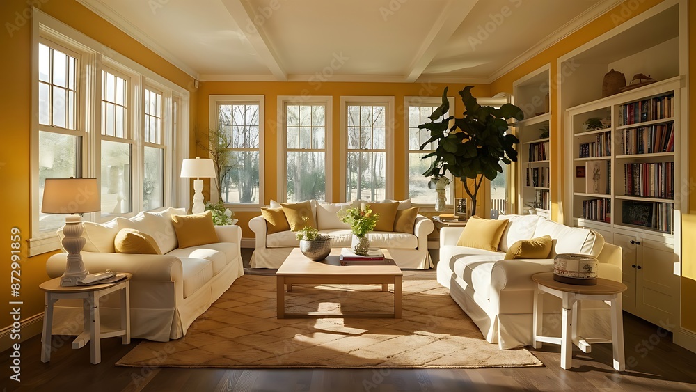 Fototapeta premium Sunny Yellow Living Room