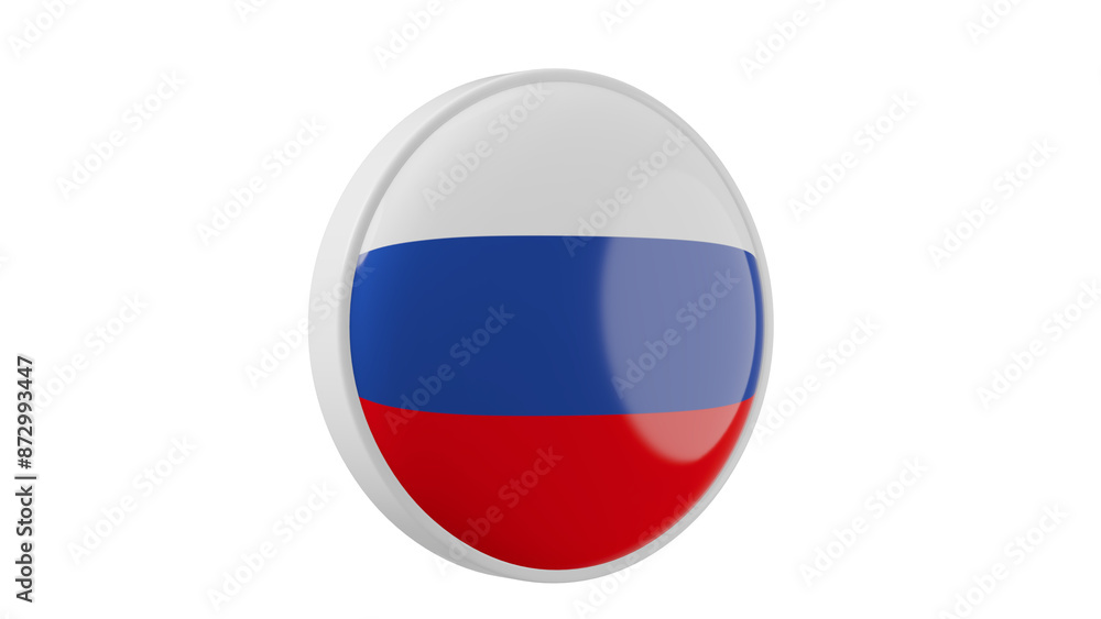 Russia, russian Circle flag icon . Transparent backgound. 3d rendered with alpha channel. Round shape. Russia, russian Circle flag icon . Transparent backgound. 3d rendered with alpha channel. Round shape.