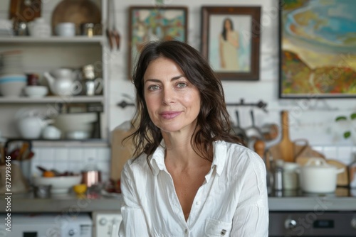 Woman in a Cozy Kitchen