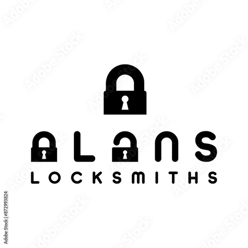 ALANS LOCKSMITH BRAND DESIGN LOGO IDEA