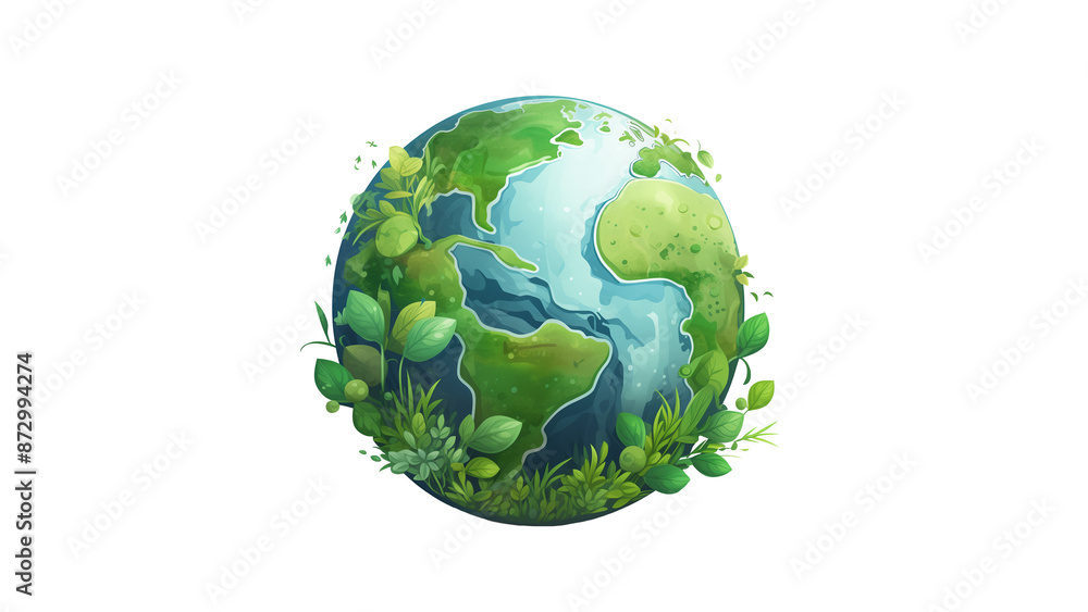 Earth planet illustration cutout. Green planet Earth planet illustration cutout. Green planet