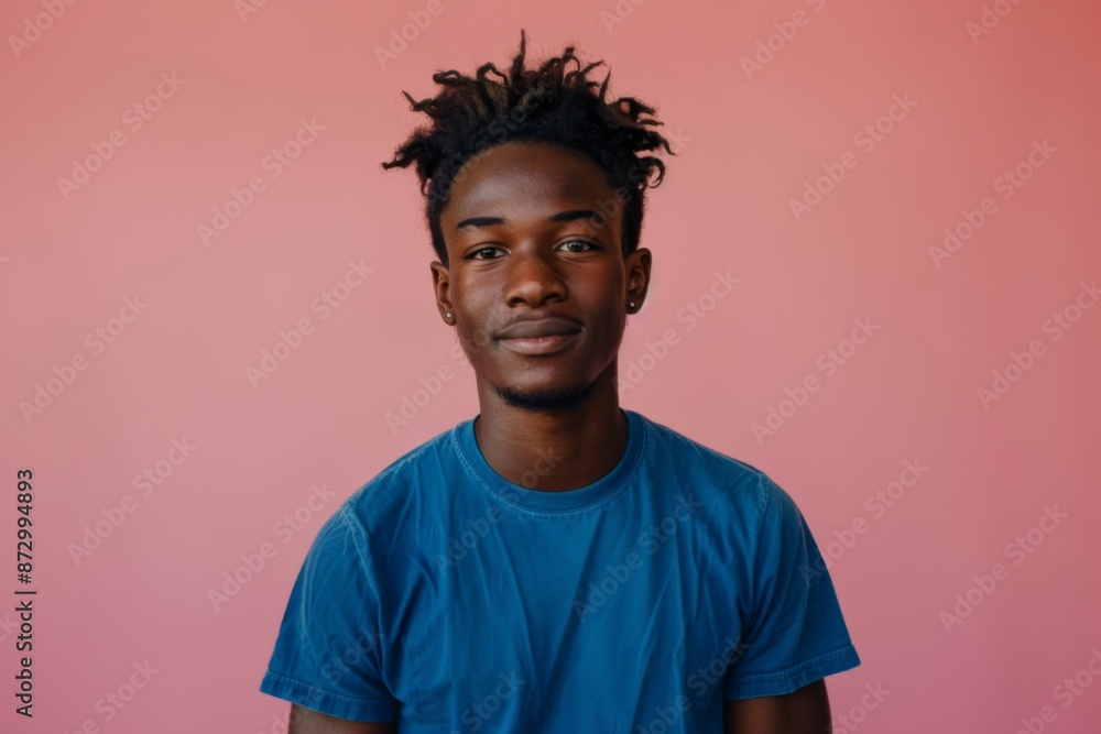 Portrait of Young Man on Pink Background Portrait of Young Man on Pink Background