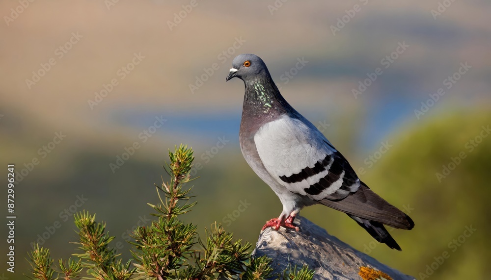 Rock Pigeon in its natural environment , generated by AI. High quality photo Rock Pigeon in its natural environment , generated by AI. High quality photo