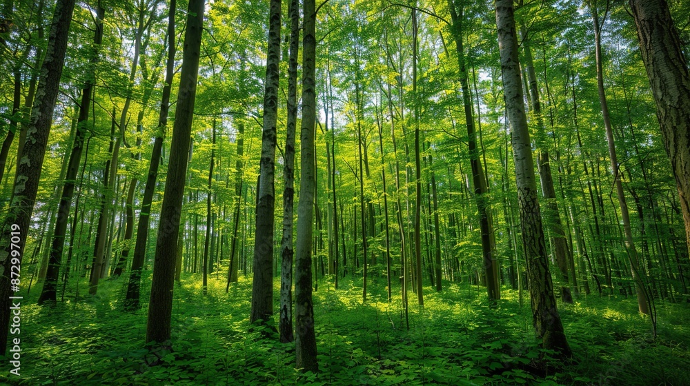 Enchanting Forest Canopy: Tranquil Woodland Scene for Environmental Themes Enchanting Forest Canopy: Tranquil Woodland Scene for Environmental Themes