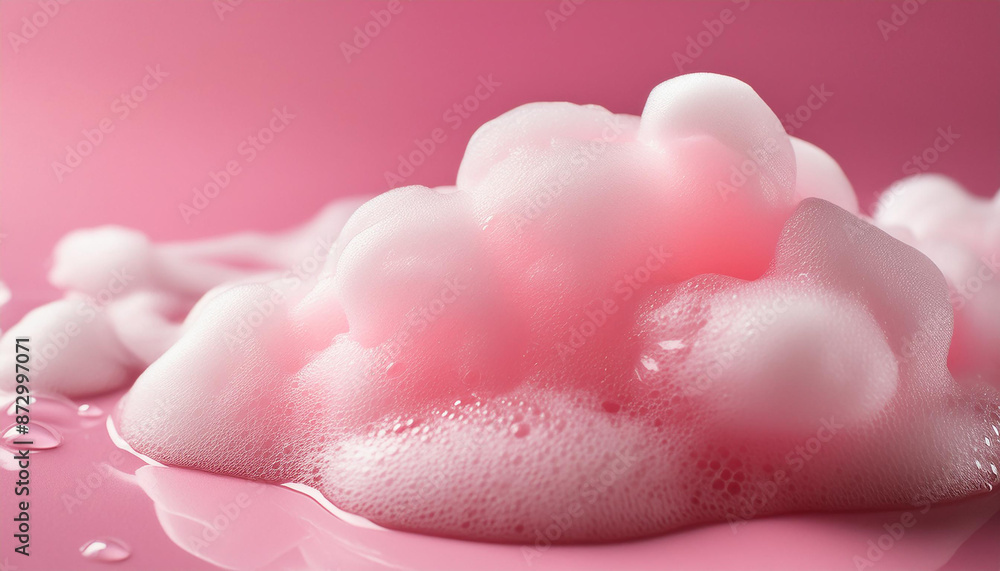 Soap foam texture on pink background. Shampoo bubbles. Hygiene, bath and spa care concept. Soap foam texture on pink background. Shampoo bubbles. Hygiene, bath and spa care concept.