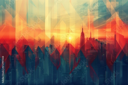 Abstract Cityscape at Sunset © Sandu