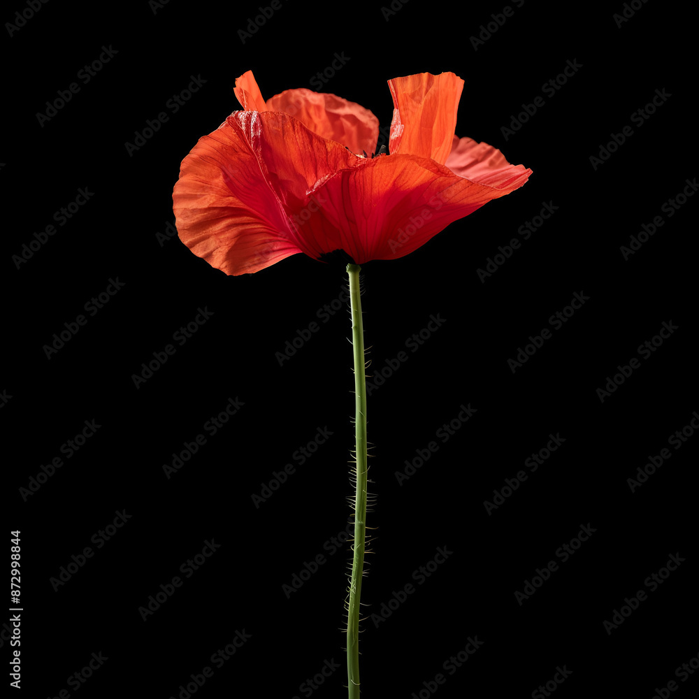 Fototapeta premium red poppy isolated on black