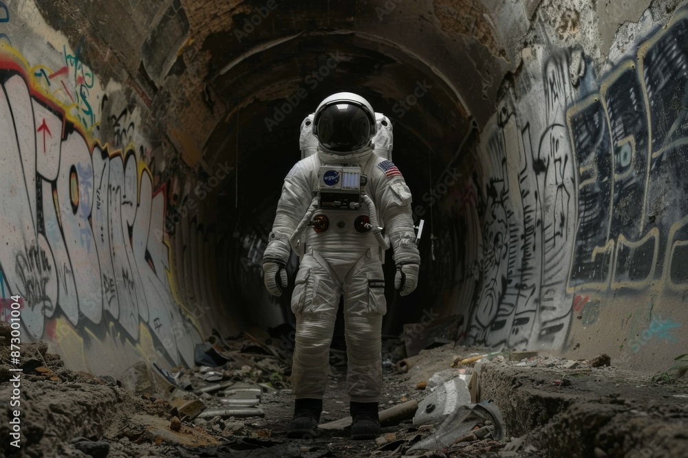 Astronaut in Urban Decay Tunnel Astronaut in Urban Decay Tunnel