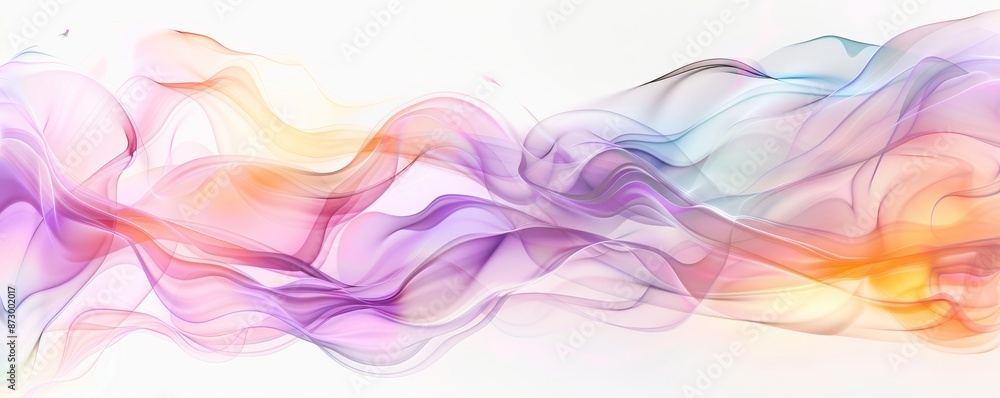 Colorful abstract smoke waves on white background Colorful abstract smoke waves on white background