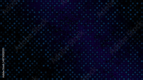 Neon 4K abstract fluid loopable video with slow shimmering spotted blue hexagons. Digital music and audio theme.