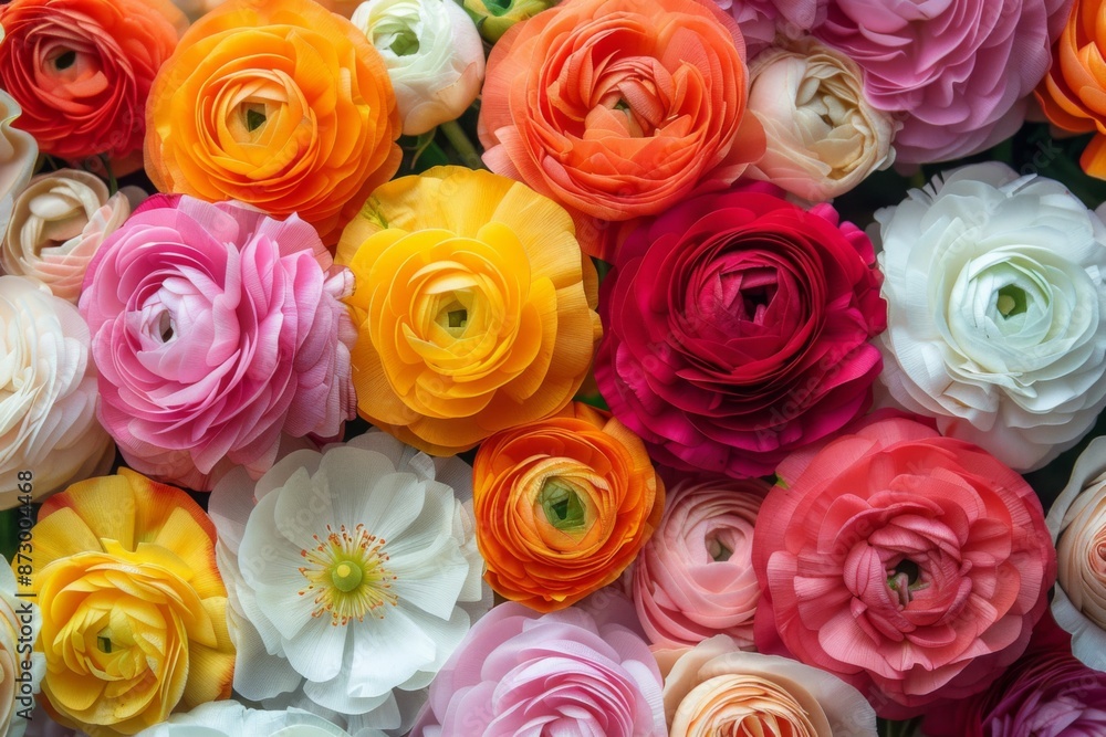 Fototapeta premium Colorful Ranunculus Flower Bouquet