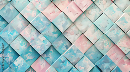 Pastel Mosaic: Abstract Geometric Tiles photo