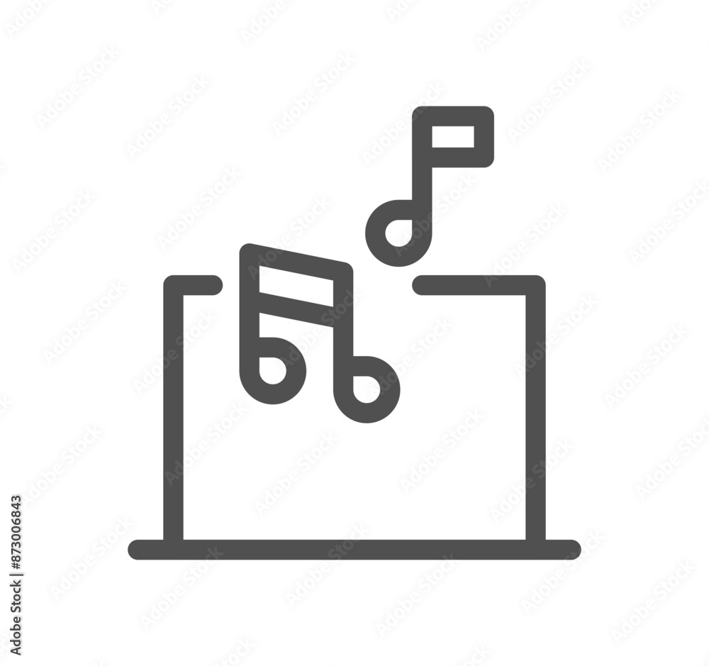 Music and controls related icon outline and linear vector.	

