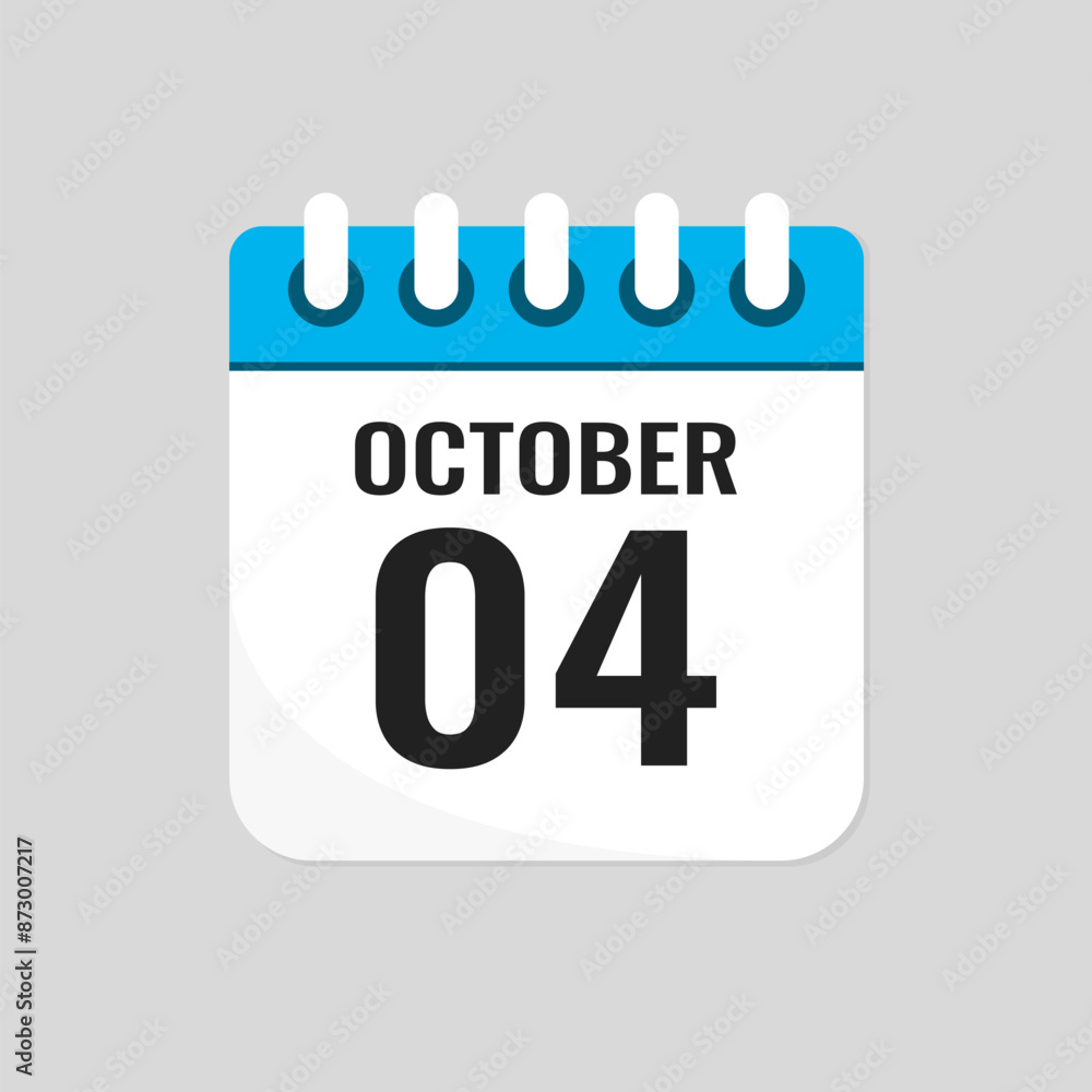 Icon page calendar day - 4 October Icon page calendar day - 4 October