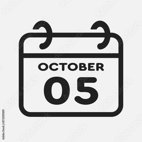 Icon page calendar day - 5 October