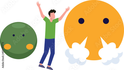 Boy looking angry emoji.