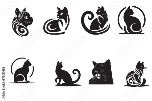 vector silhouette image bundle of cat 