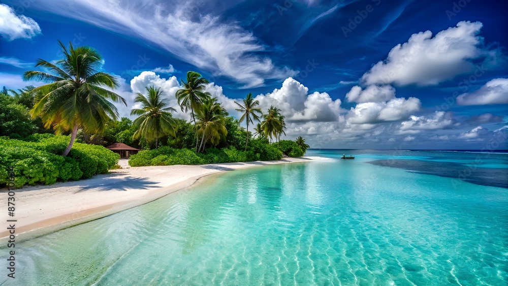 Fototapeta premium The Pristine Beaches of the Maldives. National Beach Day