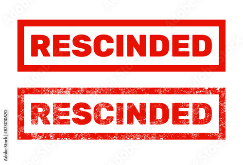 Rescinded shabby stamp, annulment or cancellation red mark, vector