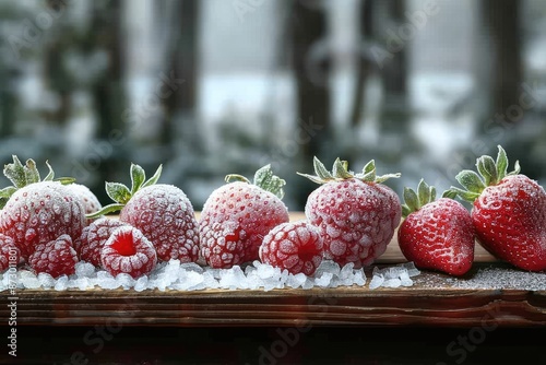 Fototapeta Naklejka Na Ścianę i Meble -  frozen fruits on the kitchen professional advertising food photography