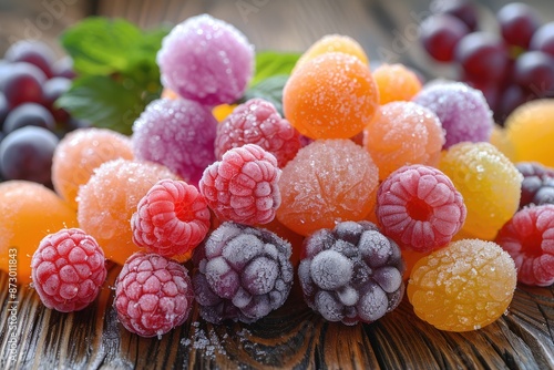 Fototapeta Naklejka Na Ścianę i Meble -  frozen fruits on the kitchen professional advertising food photography