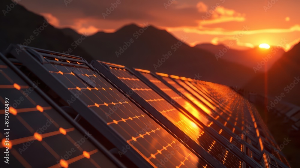 A futuristic solar farm harnesses the power of a fantastical sun A futuristic solar farm harnesses the power of a fantastical sun