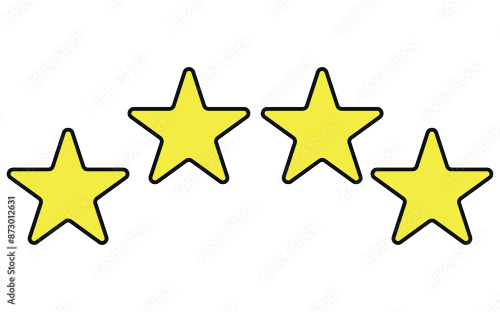 Vector icons of yellow stars with gray outline for websites and graphic resources. Vector icons of yellow stars with gray outline for websites and graphic resources.