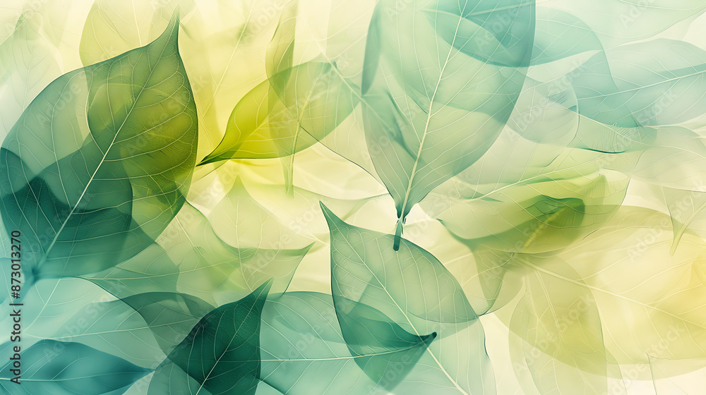 Abstract Harmony: Delicate Overlapping Leaves in Soft Hues Abstract Harmony: Delicate Overlapping Leaves in Soft Hues