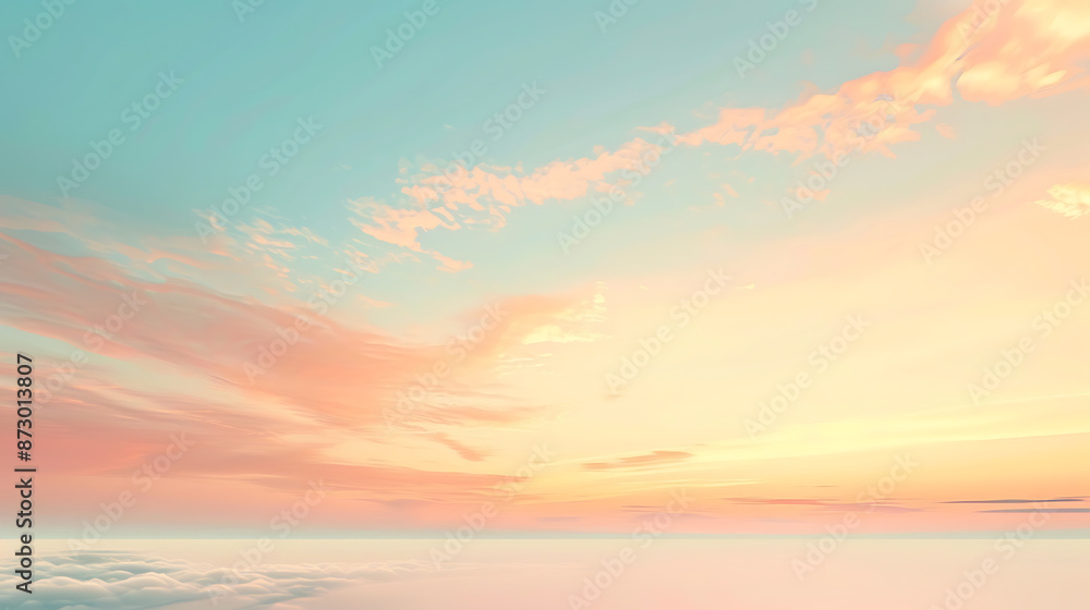Obraz premium Serene Sunrise: Abstract Sky with Soft Pastel Colors