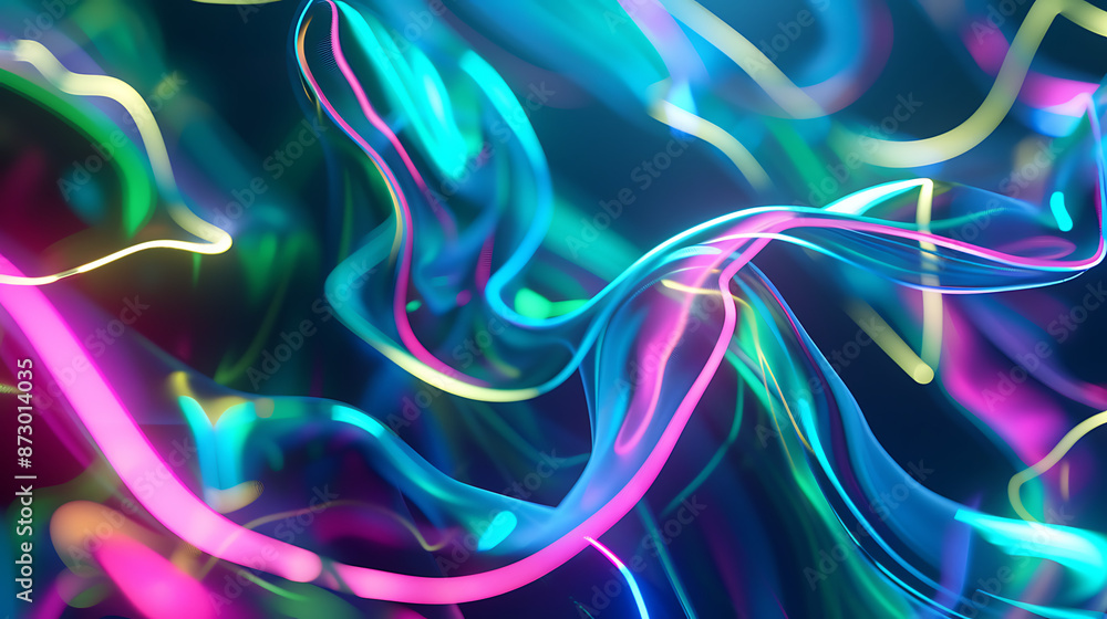 Neon Waves: Abstract Digital Energy in Vibrant Colors Neon Waves: Abstract Digital Energy in Vibrant Colors
