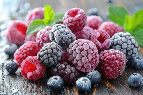 Fototapeta Naklejka Na Ścianę i Meble -  frozen fruits on the kitchen professional advertising food photography