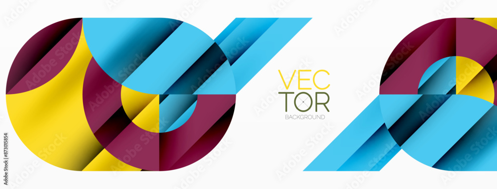 Geometric diagonal line and circle shape, wide abstract background Geometric diagonal line and circle shape, wide abstract background