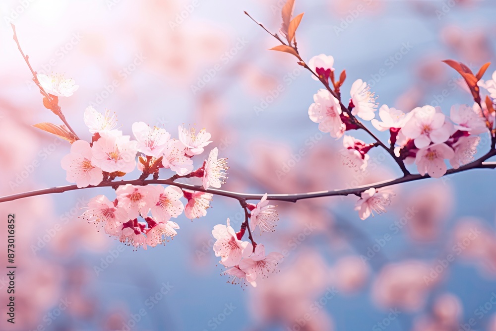 blurred background with branches and cherry blossoms with generative ai blurred background with branches and cherry blossoms with generative ai