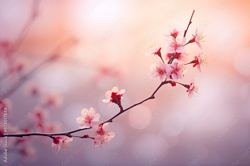 blurred background with branches and cherry blossoms with generative ai blurred background with branches and cherry blossoms with generative ai