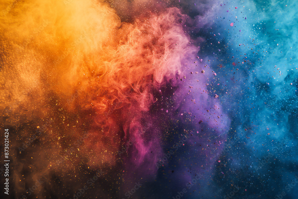 abstract background with copy space image, color powder exploding in freeze motion abstract background with copy space image, color powder exploding in freeze motion