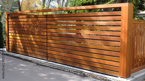 Modern wooden fence for a c...