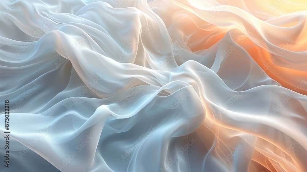 White Sheer Fabric Draped in Soft Light White Sheer Fabric Draped in Soft Light