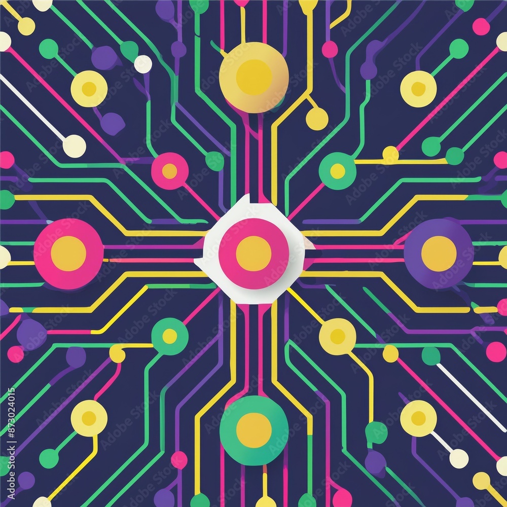 A black square contrasts the azure circuit board. The parallel lines and engineering font highlight the blue square in the center, symbolizing technology and innovation A black square contrasts the azure circuit board. The parallel lines and engineering font highlight the blue square in the center, symbolizing technology and innovation