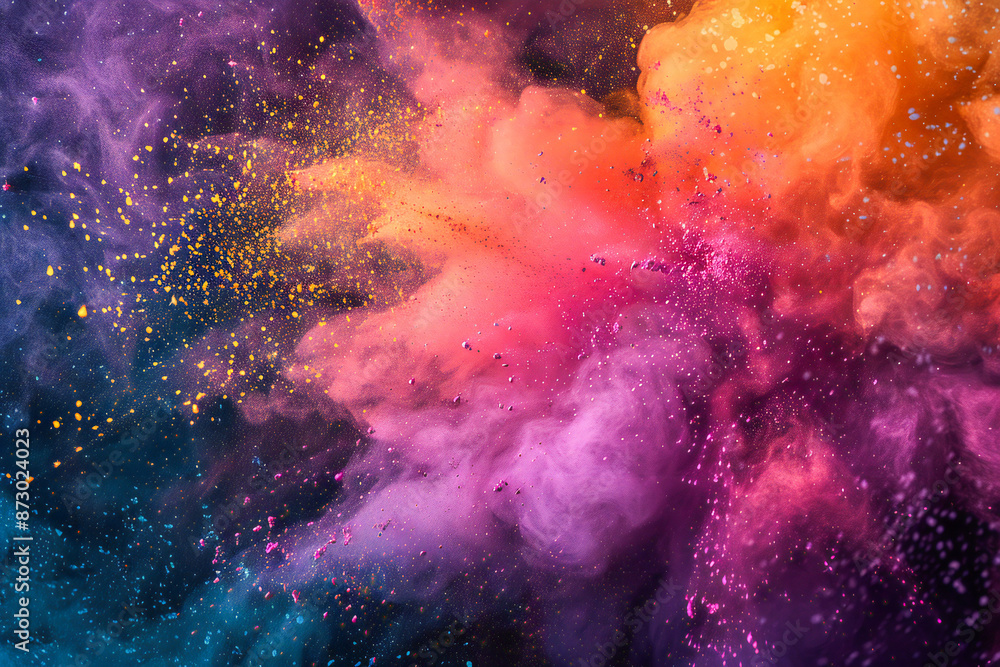 abstract background with copy space image, color powder exploding in freeze motion abstract background with copy space image, color powder exploding in freeze motion
