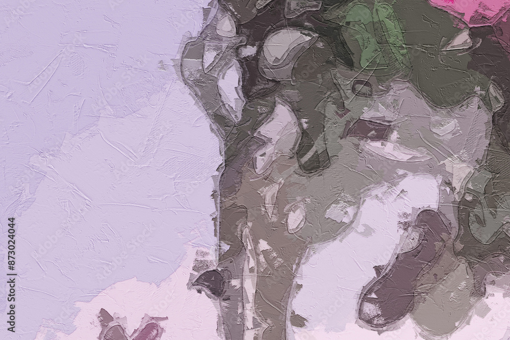 Fototapeta premium Oil paintings and various flowers, roses, peonies, cats, dogs, chrysanthemums, birds, tropical leaves, lotus leaves, and lotus flowers