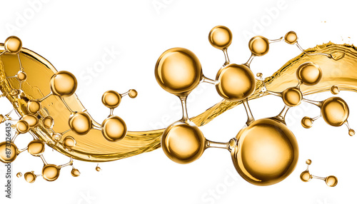 Golden molecules with biological and chemical concept