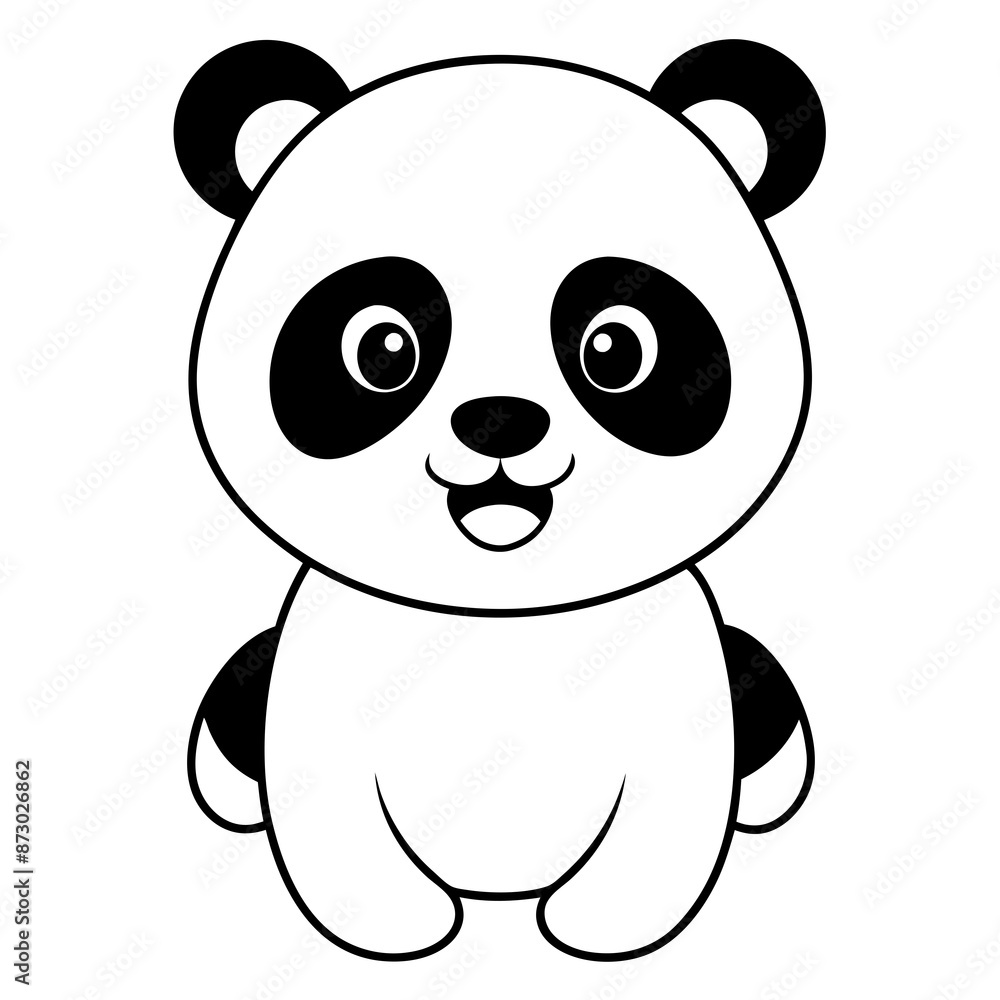 A happy pulling cute little panda vector illustration A happy pulling cute little panda vector illustration