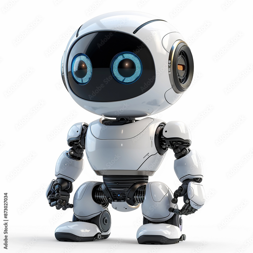 Artificial Intelligence Robot Isolated on white background with clipping path, 3D rendering illustration. Made with generative ai Artificial Intelligence Robot Isolated on white background with clipping path, 3D rendering illustration. Made with generative ai