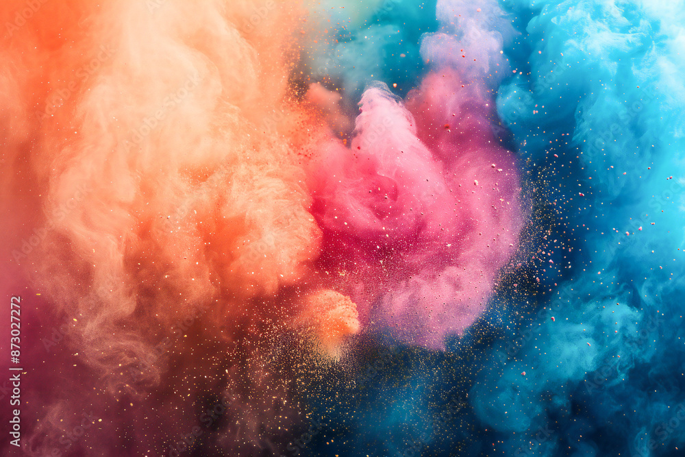 Obraz premium abstract background with copy space image, color powder exploding in freeze motion