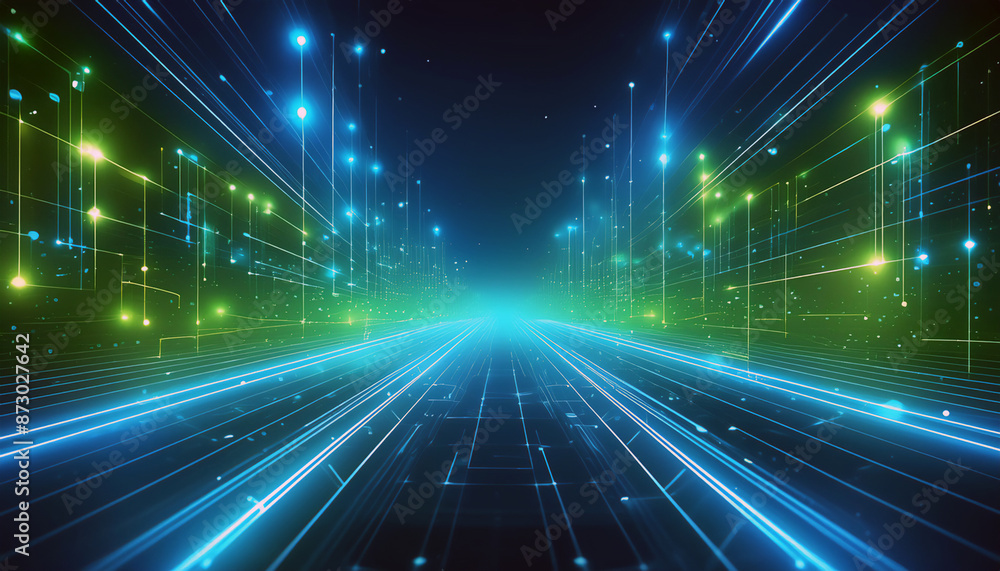 Visualization of the movement of a large data stream in space, processing of a large volume of big data Visualization of the movement of a large data stream in space, processing of a large volume of big data