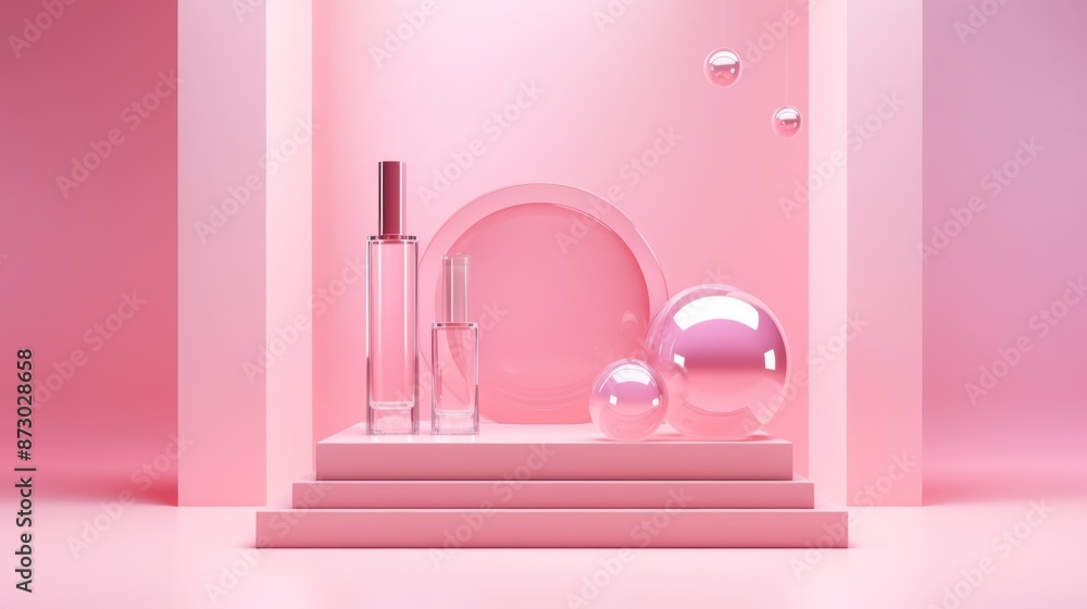 Minimal cosmetic product display podium, Minimal cosmetic product display podium,