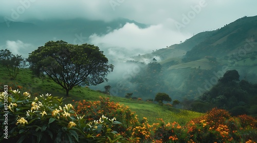 Misty Mountain Landscape